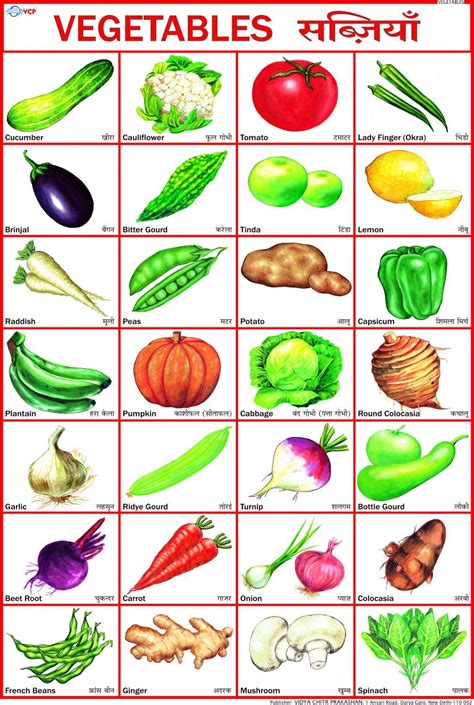 Vegetable Chart Name Of Vegetables Vegetables Names With Pictures