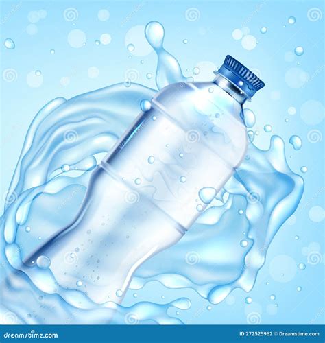 Realistische 3d Plastikflasche Mit Mineralwasser Vektor Vektor