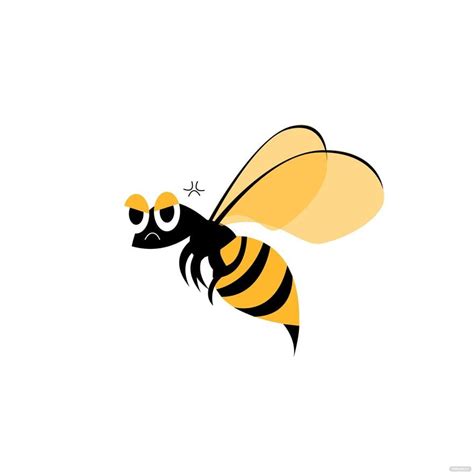 Angry Bee Vector In Illustrator Eps  Png Svg Download