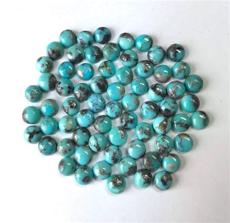 10 Pieces 5mm Round Natural Arizona Turquoise Cabochons Etsy
