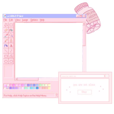 Pink White Computer Frame Cuadro Overlay Aesthetic Love Pc