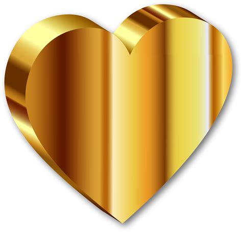 Abstract Gold Heart Png Image Png Mart