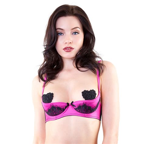 Rosie Quarter Cup Bra Black Pink 32a Playful Promises Touch