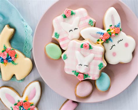 Flower Crown Easter Bunny Cookies