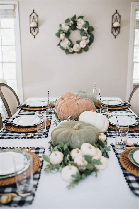 Black And White Gingham Fall Thanksgiving Tablescape Fall Home Decor