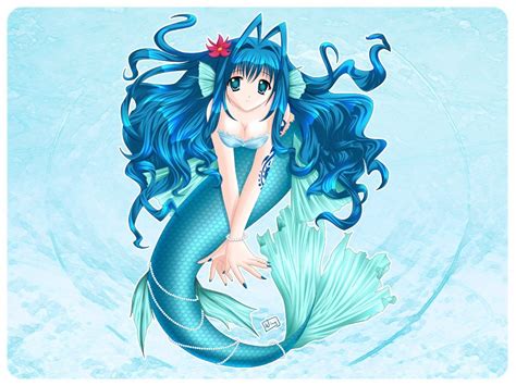 Beads Blue Mermaid Anime Other Hd Desktop Wallpaper