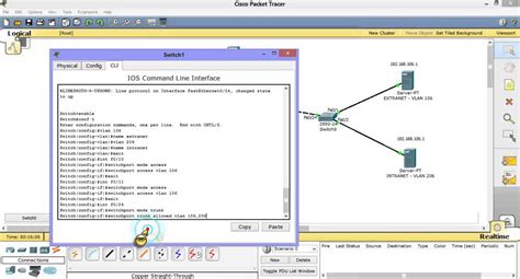 Creación de VLAN en cisco packet tracer con servidores YouTube