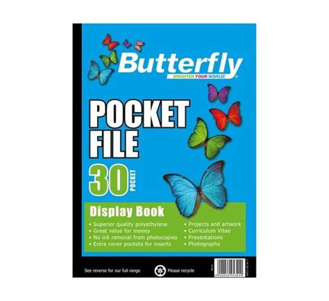 Butterfly A4 Pocket File Display Book 30 Pocket Makro