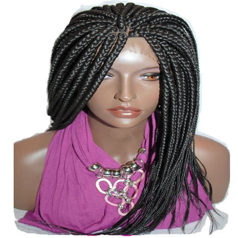 Gloryhair African American Black Color Heat Resistant Braiding Synthetic Twist Lace Front Wigs
