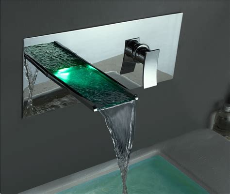 See more ideas about bathroom sink faucets, faucet, bathroom sink. Lucania Wall Mounted LED Waterfall Bathroom Sink Faucet