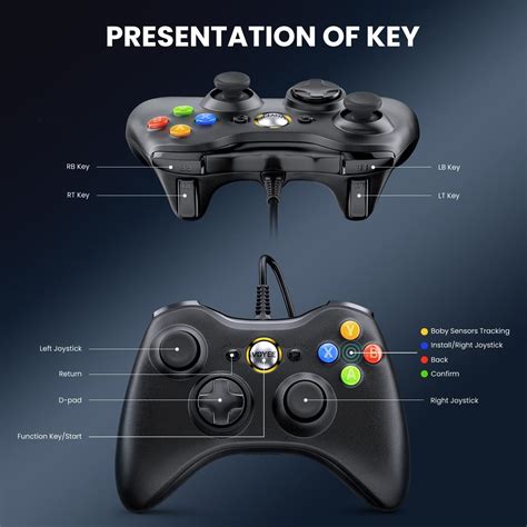 Buy Voyee Pc Controller Wired Controller Compatible With Microsoft Xbox 360 And Slimpc Windows
