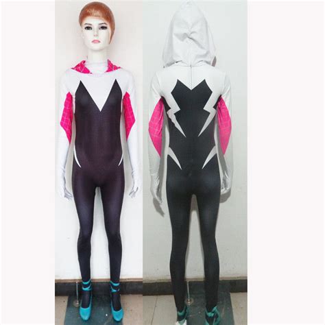 Gwen Stacy Spider Girl Cosplay Costume Spider Gwen Zentai Suit For