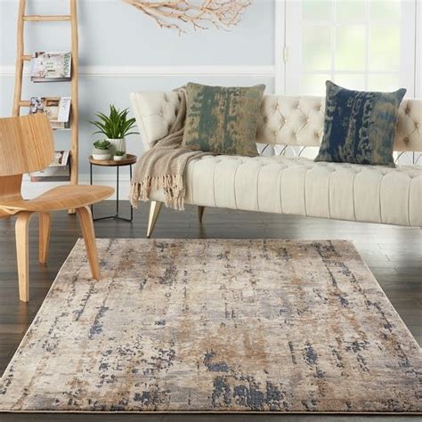 Nourison Concerto Modern Abstract Distressed Greybeige Area Rug On