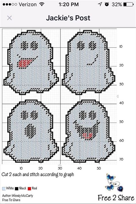 Ghosts By Wendy Mccarty Plastic Canvas Patterns Plastic Canvas