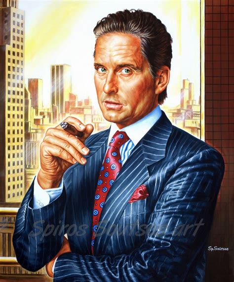 Gordon Gekko Painting Michael Douglas Portrait Wall Street Movie Poster