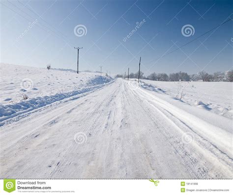 Snow Covered Road Royalty Free Stock Photos Image 18141998