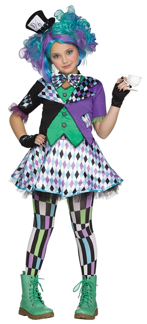 Girls Mad Hatter Purple Teen Halloween Costume