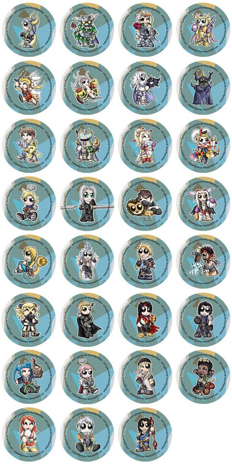 Final Fantasy Chibi Badges By Redpawdesigns On Deviantart