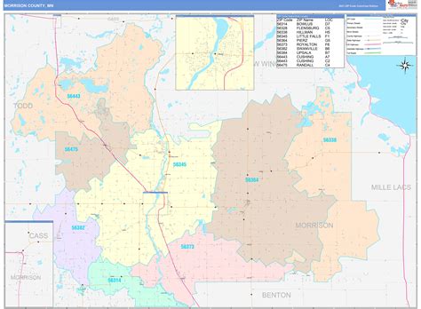 Morrison County Mn Wall Map Color Cast Style By Marketmaps