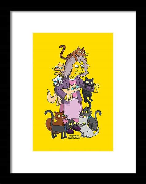 Simpsons Crazy Cat Lady 01 Framed Print By Chung In Lam