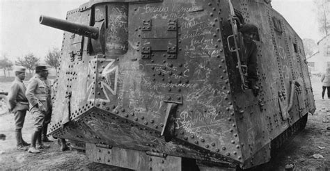 Captured German A7v Tank During Wwi World War I Technology Pictures