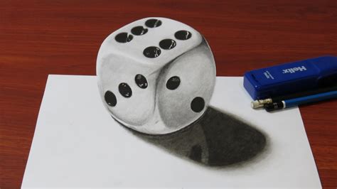 How To Draw A Realistic 3d Dice Youtube