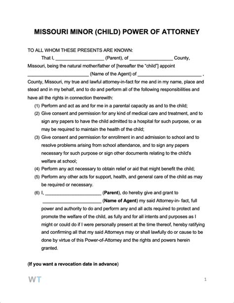 Power Of Attorney Form Child 15 Advantages Of Power Of Attorney Form