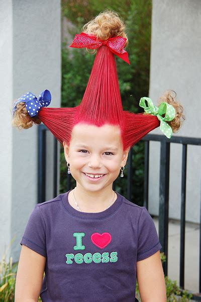 (i gelled c's hair but in the end, i realized it would have been fine without the gel.) 30 Easy & Wacky-Crazy Hairstyles To Try At School