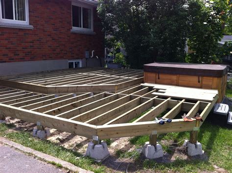 Two Level Deck Framing Floating On Dek Blocks This Is Actually My Diy
