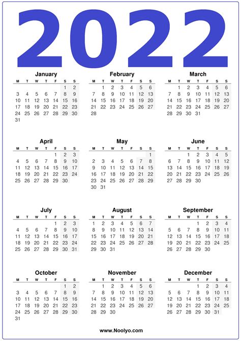 2022 Uk Calendars Printable Free Vertical Calendars Printable