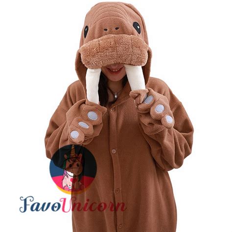 Walrus Costume Onesie Pajamas Adult Animal Costumes For Women And Men