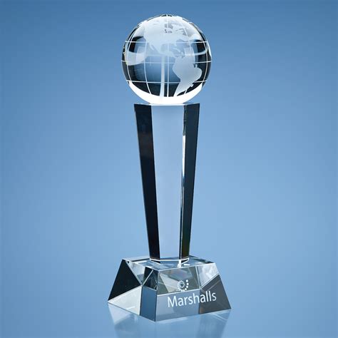 Mounted Globe Crystal Award With Custom Engraving Awards Trophies