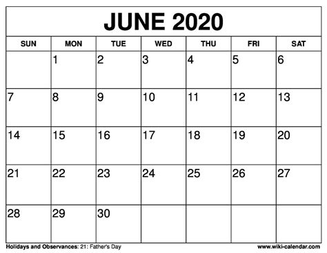 Printable Month Of June Calendar Printable Calendars 2022
