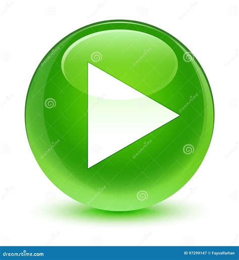 Play Icon Glassy Green Round Button Stock Illustration Illustration