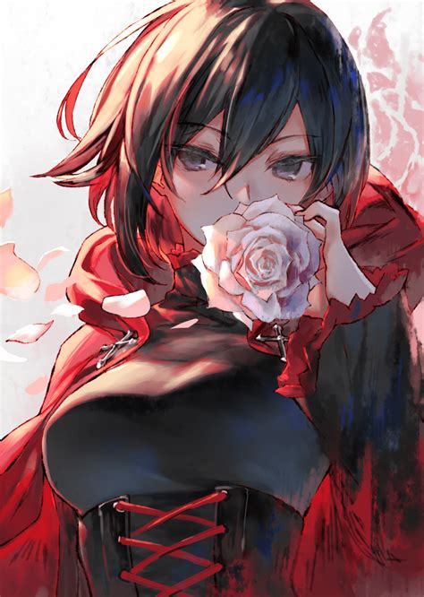 Anime Ruby Rose Flower Petals Rwby Ruby Rose Rwby Wiki Fandom There