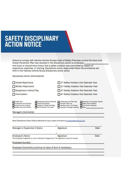 Free 30 Disciplinary Forms In Pdf Ms Word