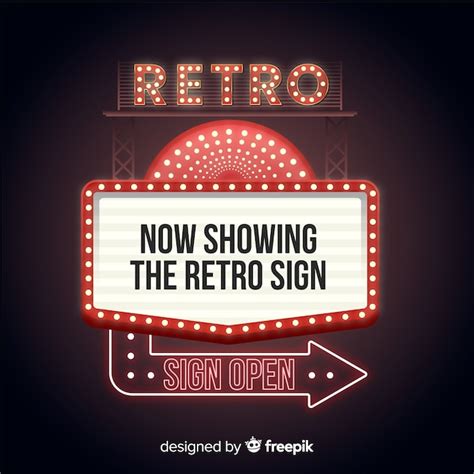 Now Showing The Retro Sign With Arrow Vector Free Download