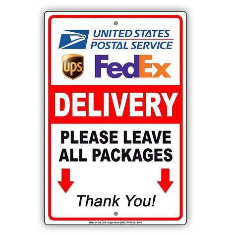 Signs Safety Signs And Signals Leave All Packages And Deliveries Here Mail Drop Off Alert Attention
