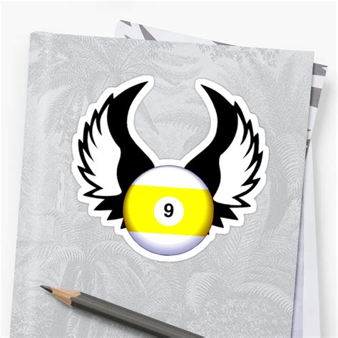 9 Ball With Wings Stickers By Shakeoutfitters Redbubble