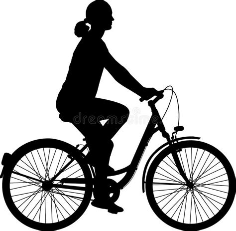Young Woman Riding Bicycle Silhouette Stock Vector Illustration Of Motion Cycle 99380337