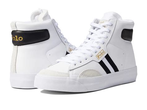 Polo Ralph Lauren Court Vulc Mid Sneaker In White For Men Lyst