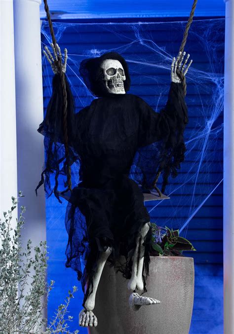 Diy christmas decorations outdoor skeleton costumes. 60" Swinging Reaper Prop