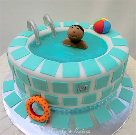 Swimming Pool Party Birthday Cake Confections Cakes And Creations July 2011 Kaz Pinterest