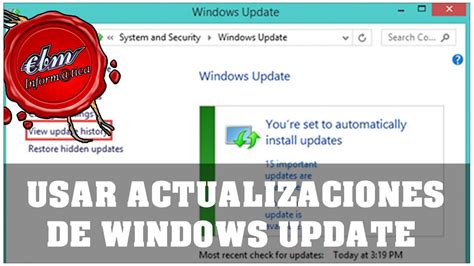Como Usar Las Actualizaciones De Windows Update Youtube