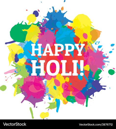 Indian Festival Happy Holi Colors Splash Vector Image
