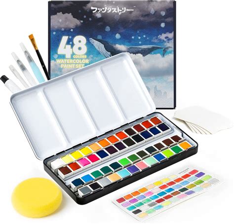 Fantastory Watercolor Paint Set Premium 48 Colors Water Color Paint