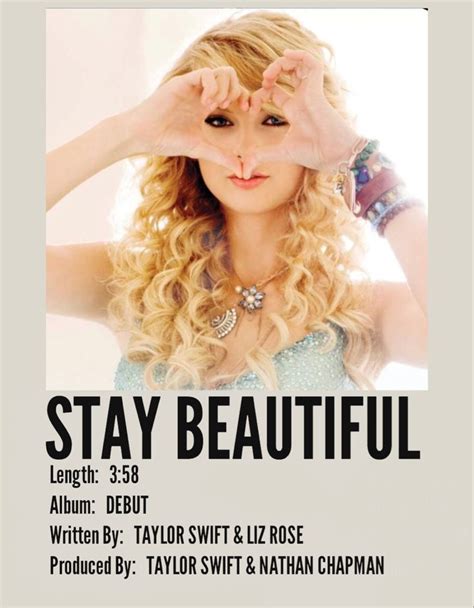 Stay Beautiful Taylor Swift First Album Taylor Swift Posters Taylor