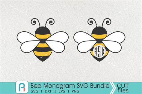 Bee Monogram Svg, Bee Svg, Bee Clip Art, Bee Graphics By Pinoyart