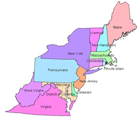 Northeast Region Map