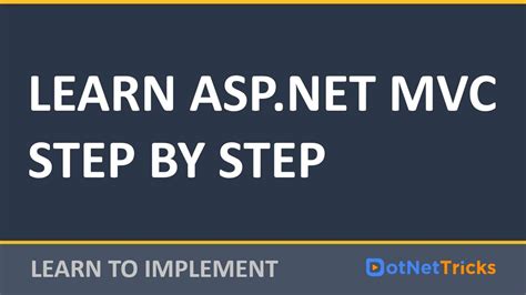 Asp Net Mvc Tutorial For Beginners Learn Asp Net Mvc Step By Step Crash Course Youtube
